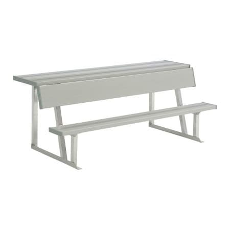 Gt Grandstands By Ultraplay 6' Aluminum Team Bench with Rear Shelf and Backrest, Portable BE-DGS00600